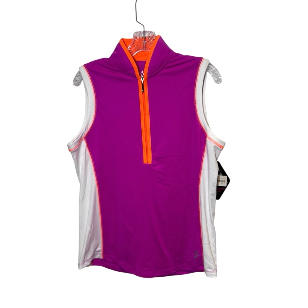 Jofit Womens Sleeveless Golf Mock Shirt Size Large Neon NWT Golf Tennis
